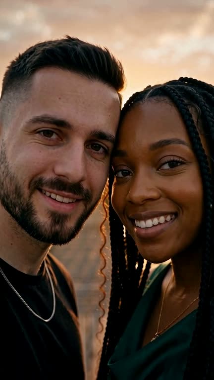 Exemplo Raindance IA: Casal no cenário Píer na Golden Hour